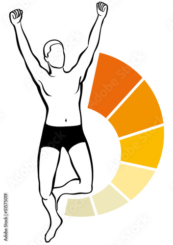 Uomo in forma con energia al top