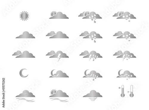 Picto icône météo gris métallisé