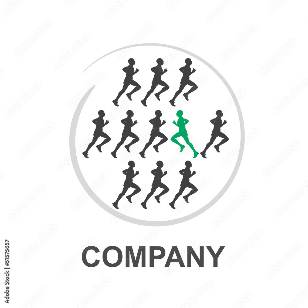 Vector Logo Running against the current Vector Logo Running against the current