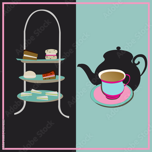 Afternoon Tea Retro Background