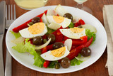 salad with egg, onion and olives