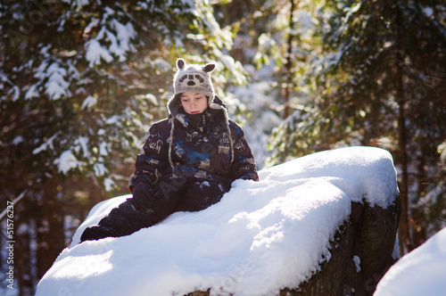 little boy outdoors in winter © sianc