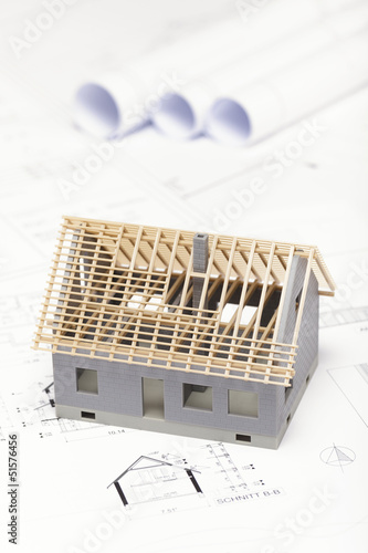 Rohbau - Modell eines Wohnhauses