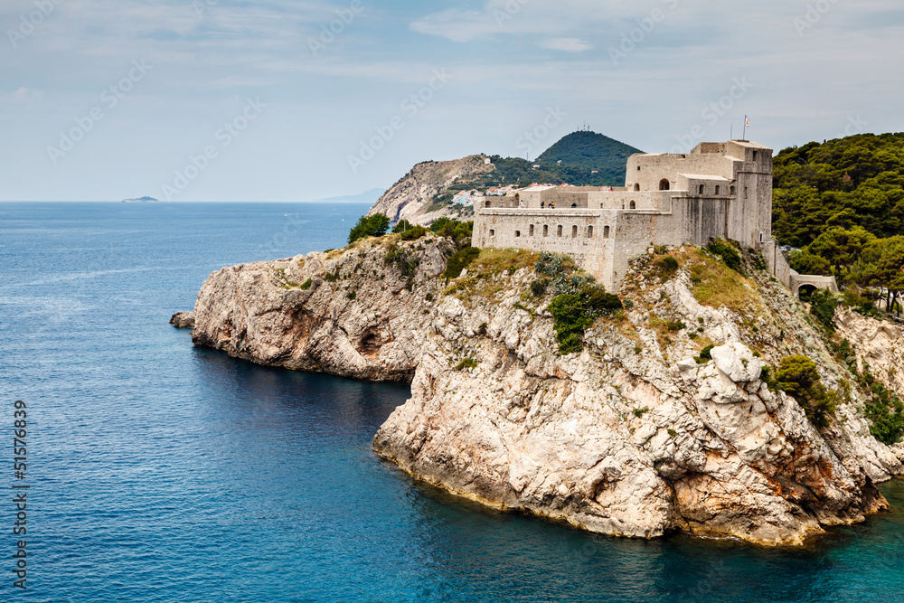 Panoramic View on Fort Lovrijenac in Dubrovnik, Croatia