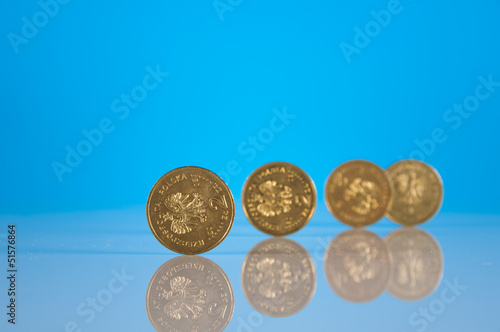 Financial and business with business stuff and gold coins