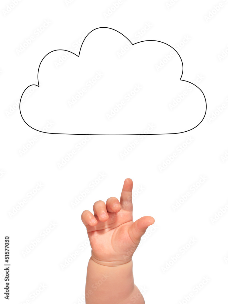 Cloud and hand.
