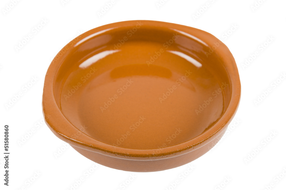 Cazuela or Tapas dish isolated on a white background. Cazuela or Tapas dish isolated on a white background.