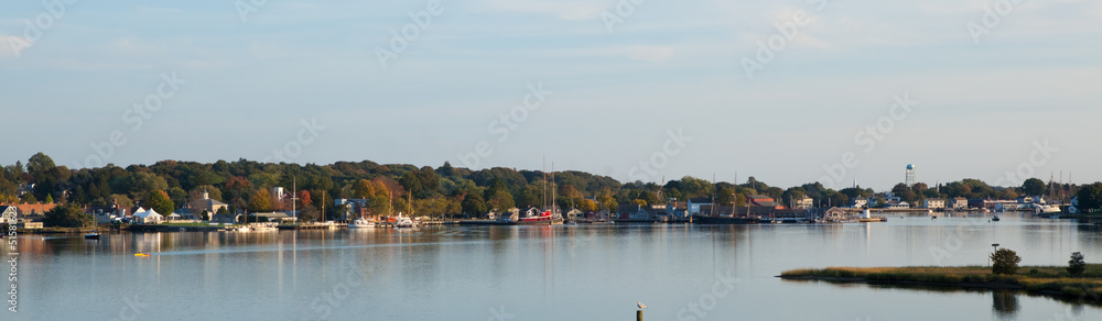 Obraz premium Mystic Seaport, Connecticut, panorama