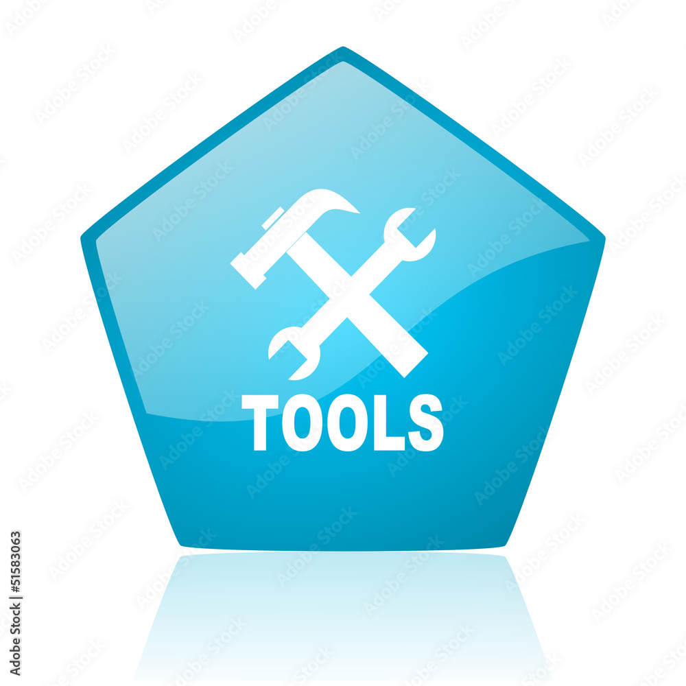 Obraz premium tools blue pentagon web glossy icon