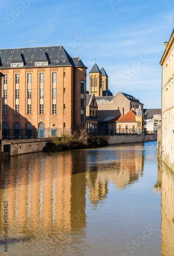 View of Metz over Moselle river - Lorraine, France