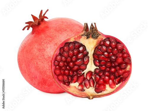 One and a half pomegranate (isolated)