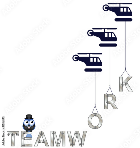 Concept of teamwork with helicopters