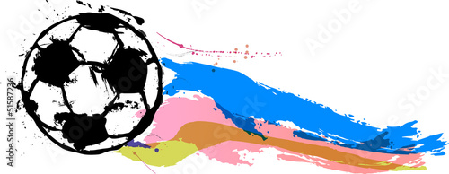 grungy soccer ball with paint splatters,vector