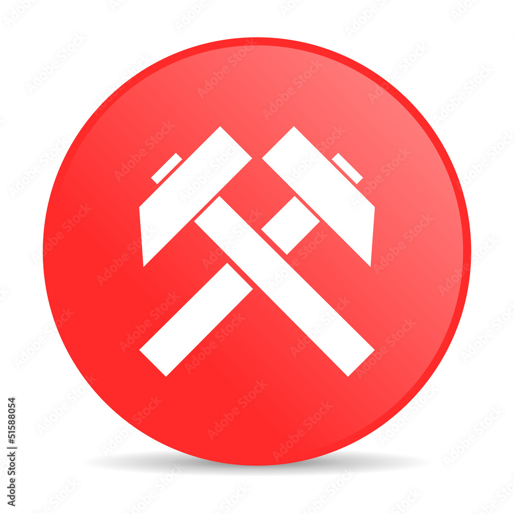 mining red circle web glossy icon mining red circle web glossy icon