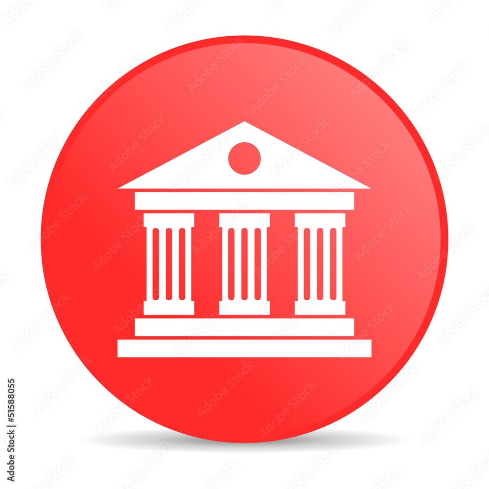 museum red circle web glossy icon museum red circle web glossy icon