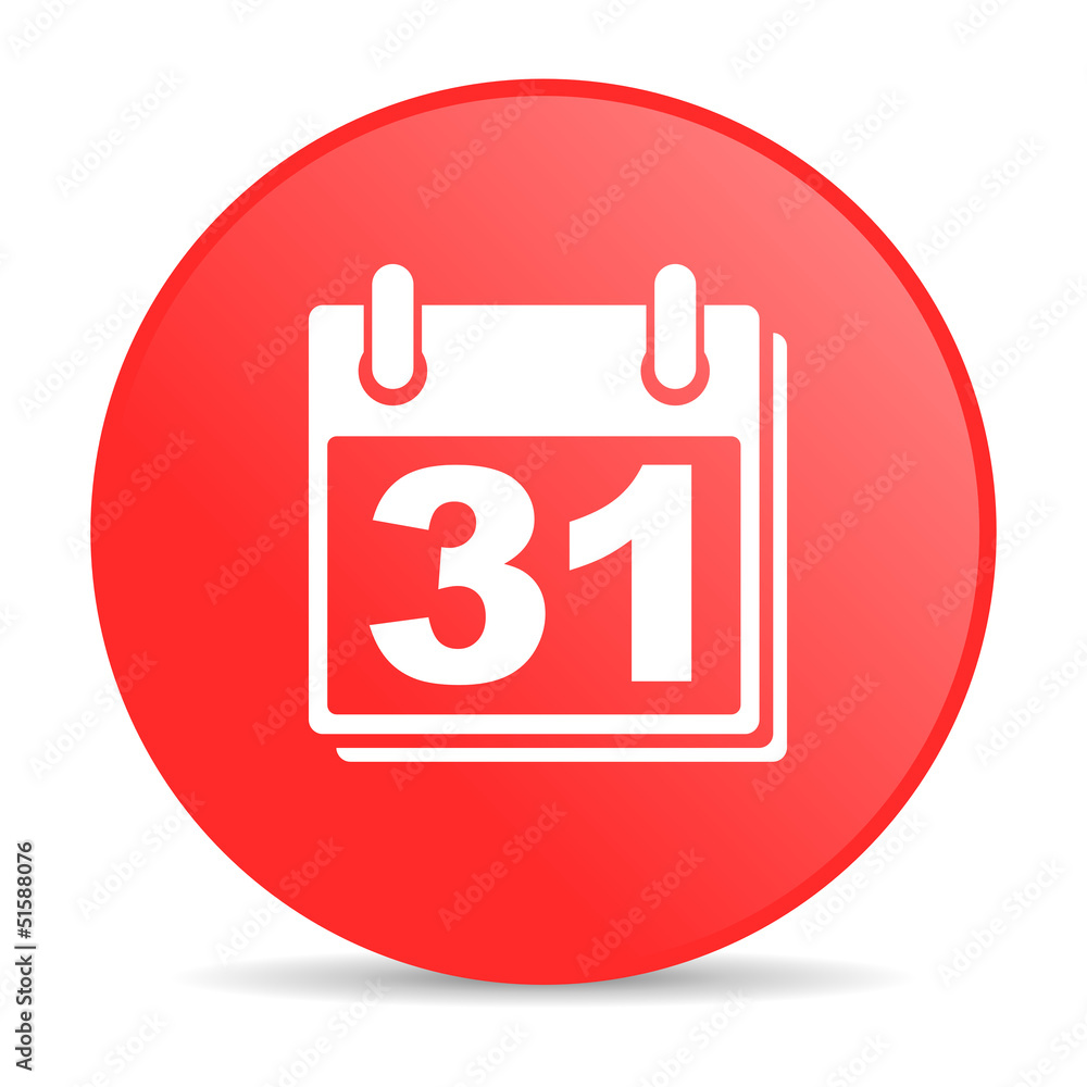 calendar red circle web glossy icon calendar red circle web glossy icon