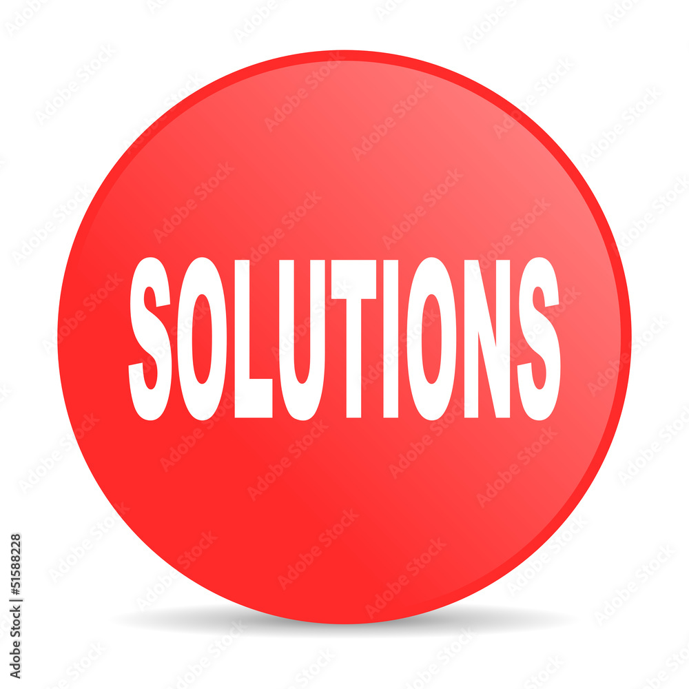 solutions red circle web glossy icon solutions red circle web glossy icon