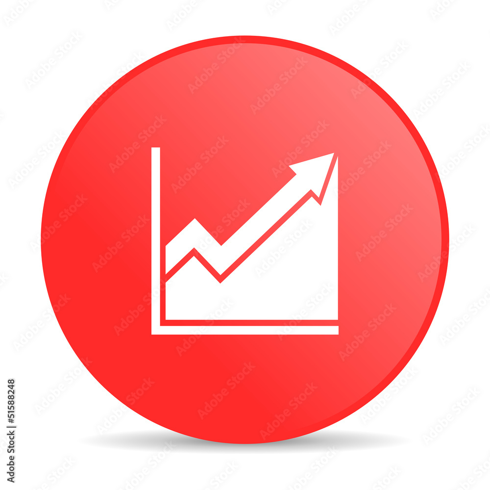 histogram red circle web glossy icon histogram red circle web glossy icon
