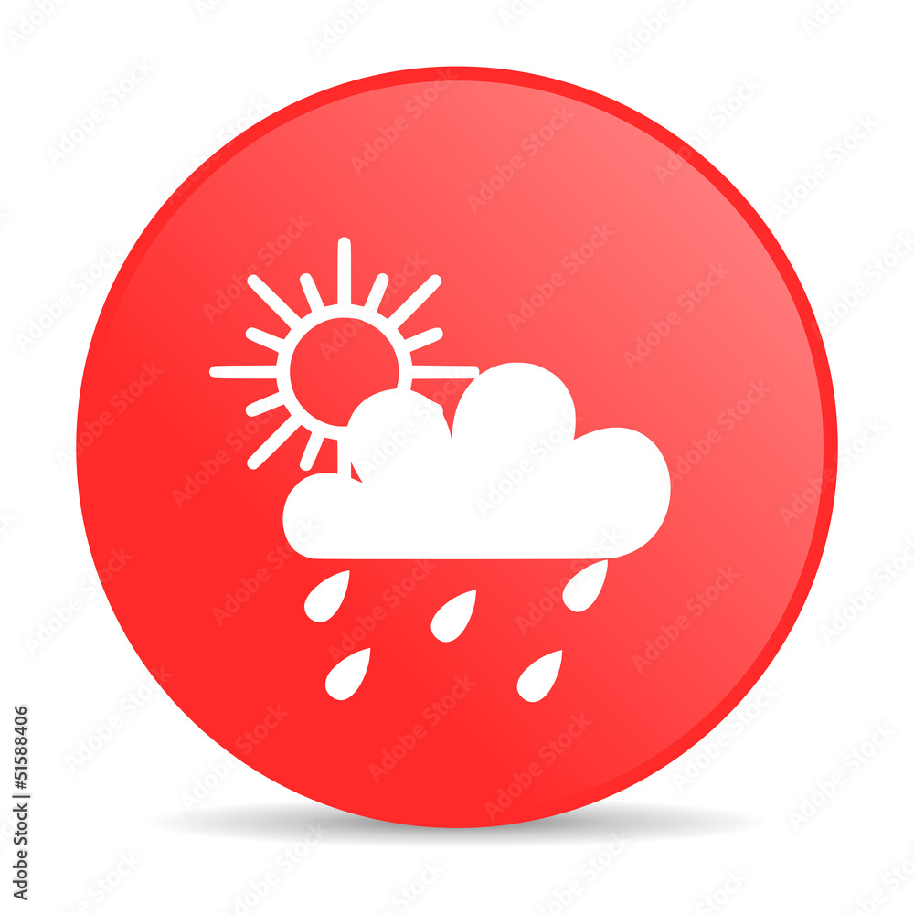 weather forecast red circle web glossy icon weather forecast red circle web glossy icon