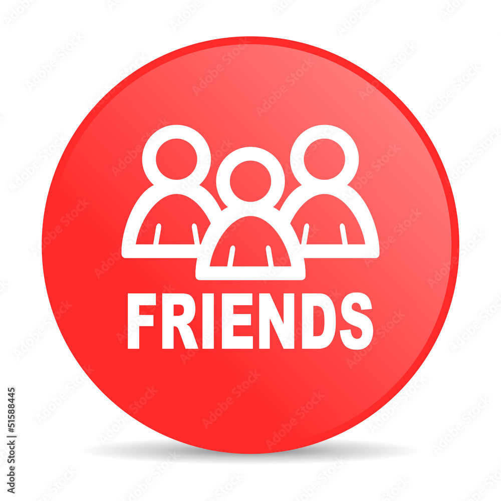 friends red circle web glossy icon friends red circle web glossy icon