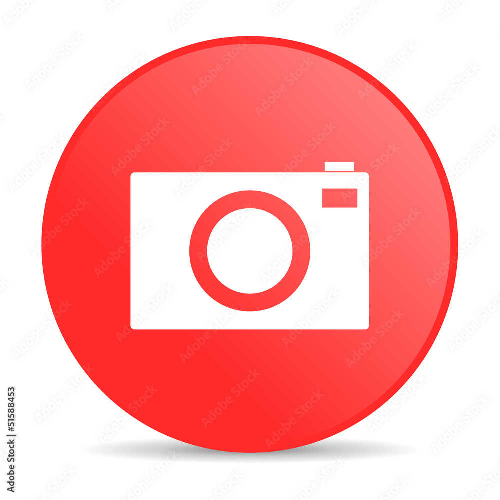 camera red circle web glossy icon