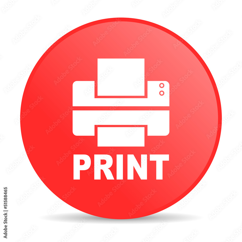 print red circle web glossy icon print red circle web glossy icon