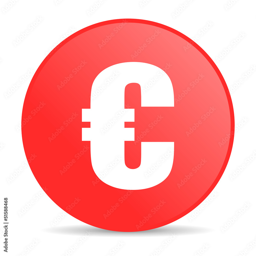 euro red circle web glossy icon euro red circle web glossy icon