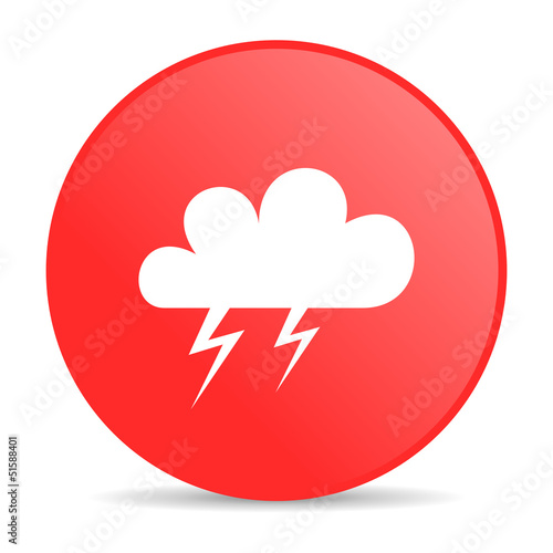 weather forecast red circle web glossy icon