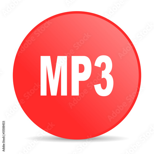 Obraz na płótnie mp3 red circle web glossy icon