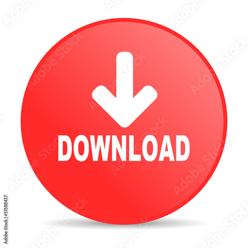 download red circle web glossy icon