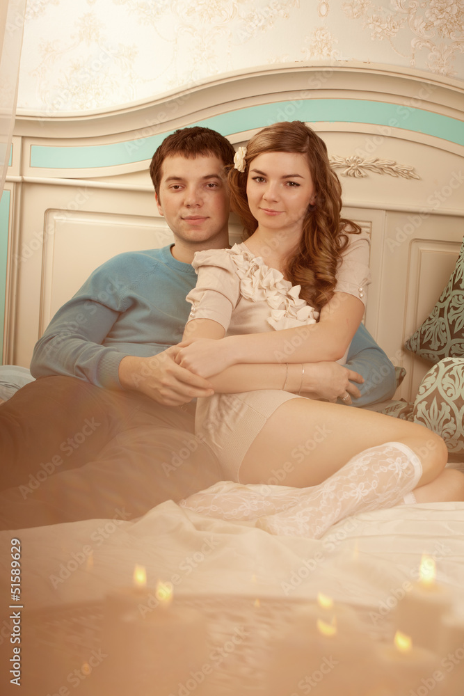 Happy couple in love at home Happy couple in love at home