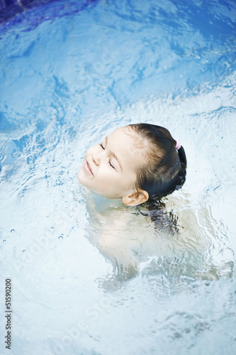 Asian girl at the pool