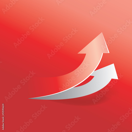 move up arrow on red background