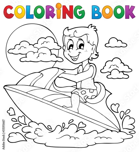 Coloring book water sport theme 2