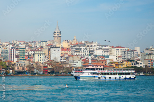 View of Galata tower across the Bosporus