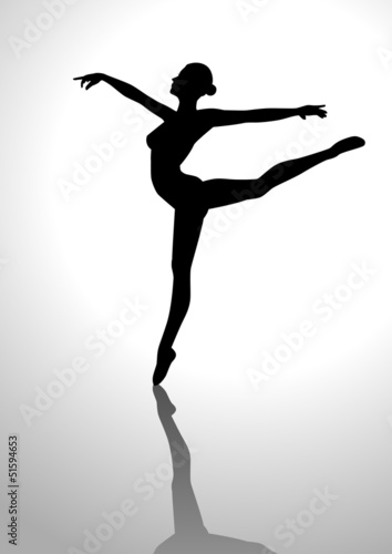 Silhouette illustration of a ballerina © rudall30