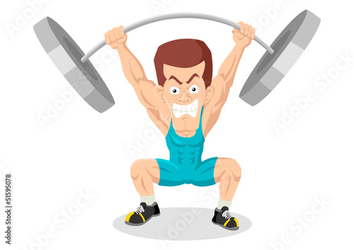 Caricature illustration of a weightlifter