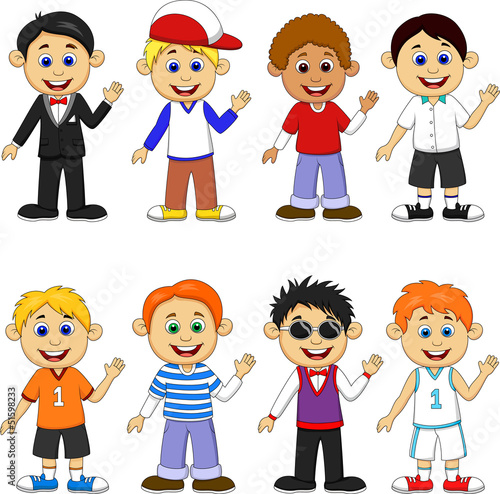 Boy cartoon collection set