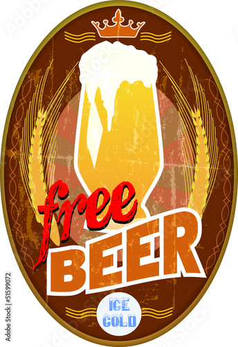 free beer sign,vector illustration
