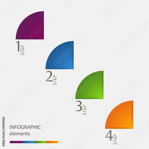 Colorful modern origami arrow circle step up options banner.