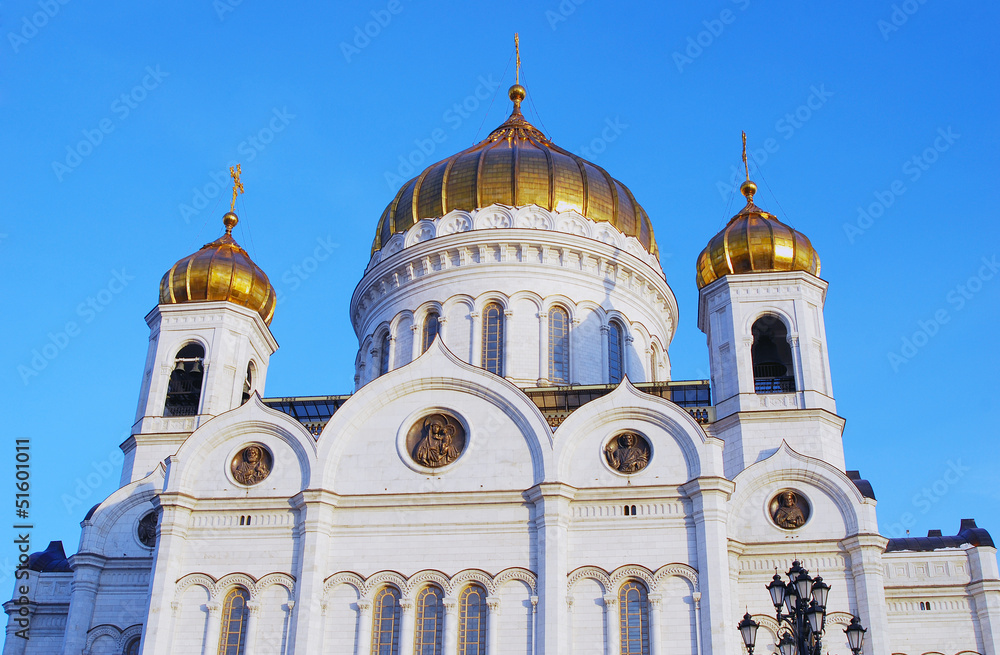 Christ the Savior Church in Moscow, Russia, at dawn.