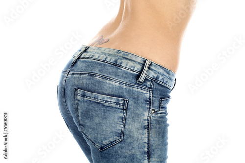 Model Released. Woman Wearing Tight Jeans