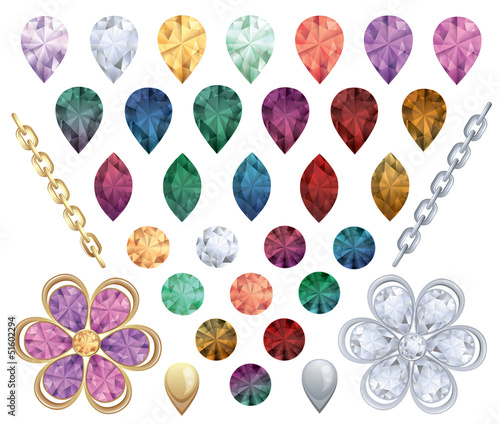 Set of precious gem.