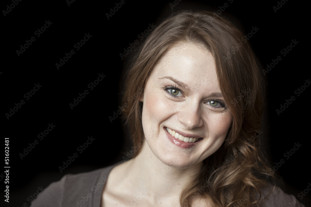 Young Woman with Beautiful Green Eyes