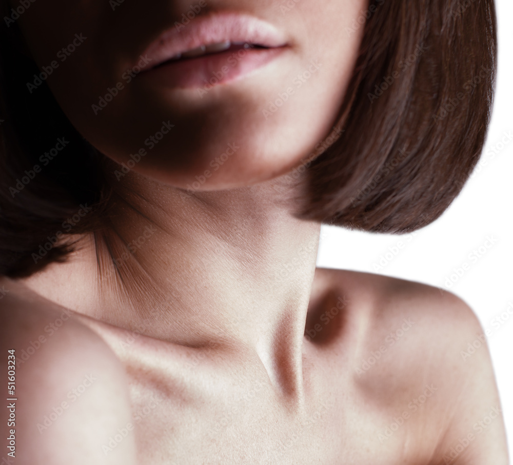 beautiful girl lips, neck and shoulders beautiful girl lips, neck and shoulders