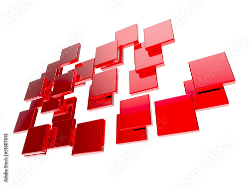 Abstract red squares