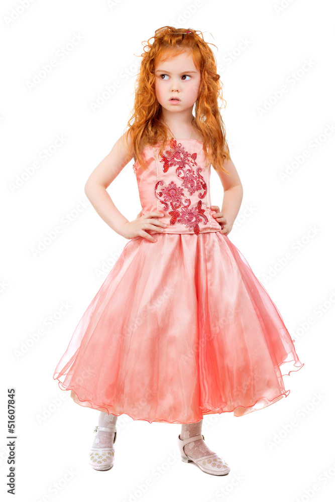 Little girl in pink dress