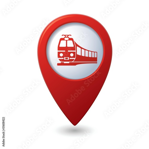 Map pointer with train symbol