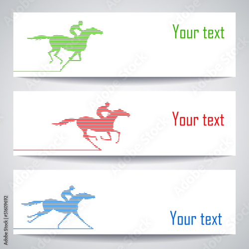 Tablou canvas Banners with horserace