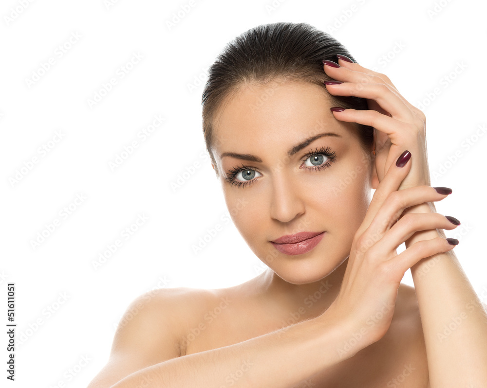 beautiful girl with a perfect skin on a white background beautiful girl with a perfect skin on a white background